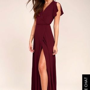 Lulu maxi wrap dress- maroon